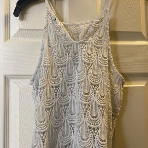 White scallop tank top